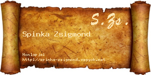 Spinka Zsigmond névjegykártya